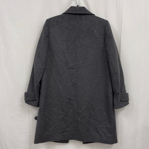 Sam Edelman Double Breasted Wool Blend Twill Coat Lapel Charcoal Gray Sz 4 NWT - Picture 7 of 7